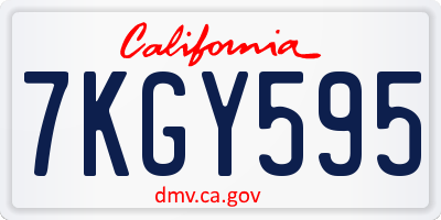 CA license plate 7KGY595