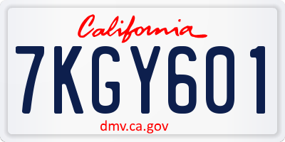 CA license plate 7KGY601
