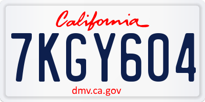 CA license plate 7KGY604