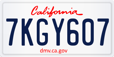 CA license plate 7KGY607