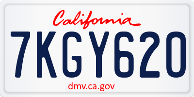 CA license plate 7KGY620