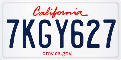 CA license plate 7KGY627