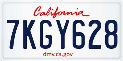 CA license plate 7KGY628