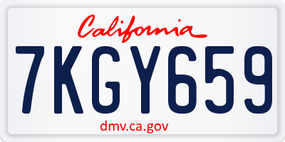 CA license plate 7KGY659