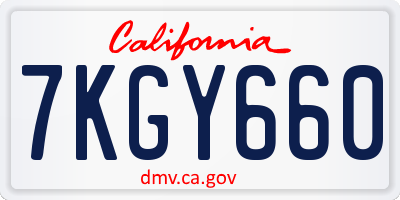 CA license plate 7KGY660