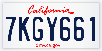 CA license plate 7KGY661