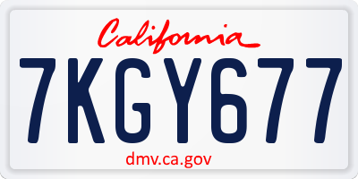 CA license plate 7KGY677