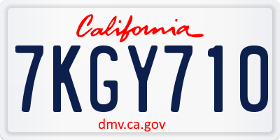 CA license plate 7KGY710