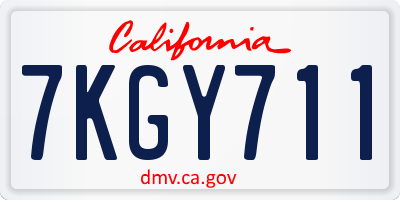 CA license plate 7KGY711