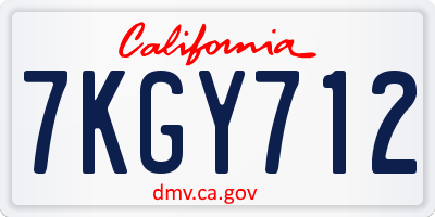 CA license plate 7KGY712