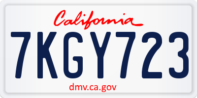 CA license plate 7KGY723