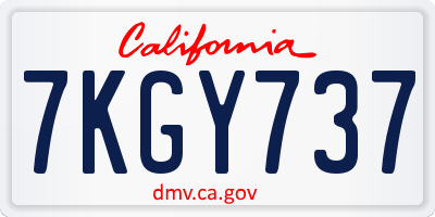CA license plate 7KGY737