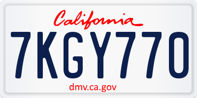 CA license plate 7KGY770