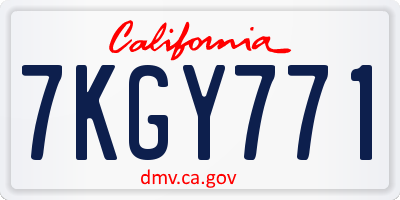 CA license plate 7KGY771