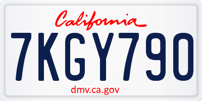 CA license plate 7KGY790