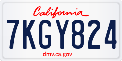 CA license plate 7KGY824