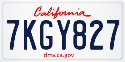 CA license plate 7KGY827