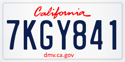 CA license plate 7KGY841