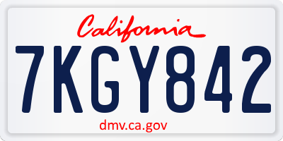CA license plate 7KGY842