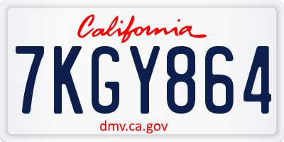 CA license plate 7KGY864