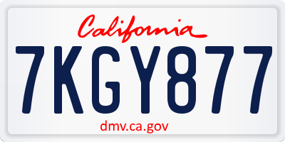 CA license plate 7KGY877