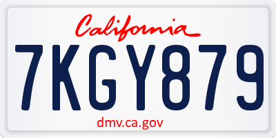 CA license plate 7KGY879