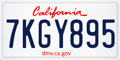 CA license plate 7KGY895