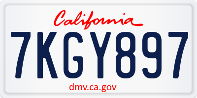 CA license plate 7KGY897