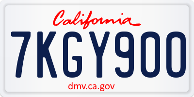 CA license plate 7KGY900