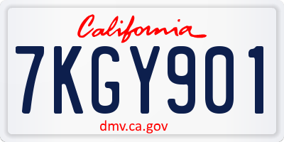 CA license plate 7KGY901