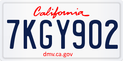 CA license plate 7KGY902