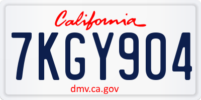CA license plate 7KGY904