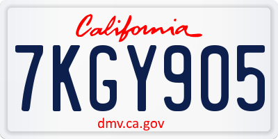 CA license plate 7KGY905