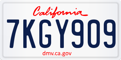 CA license plate 7KGY909