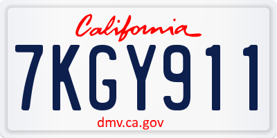 CA license plate 7KGY911