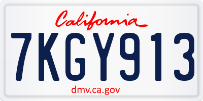 CA license plate 7KGY913