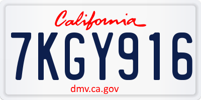 CA license plate 7KGY916