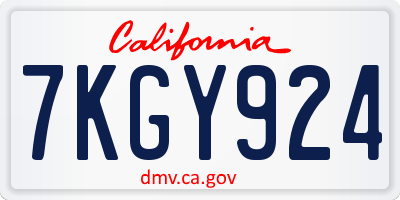 CA license plate 7KGY924