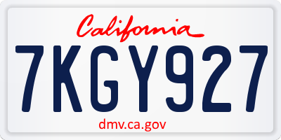 CA license plate 7KGY927