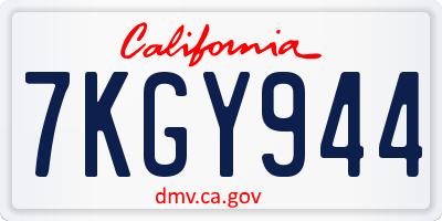 CA license plate 7KGY944