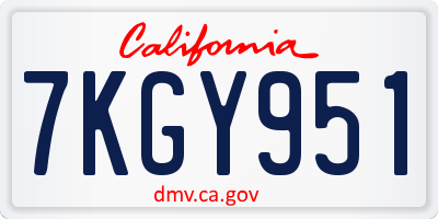 CA license plate 7KGY951