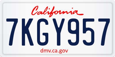CA license plate 7KGY957