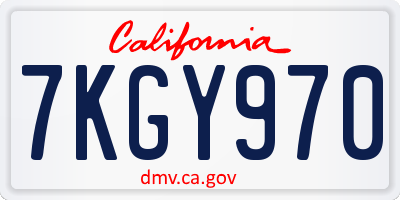 CA license plate 7KGY970