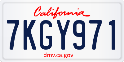 CA license plate 7KGY971