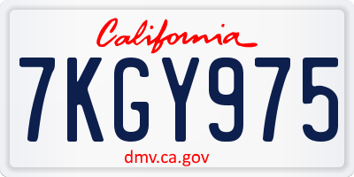 CA license plate 7KGY975