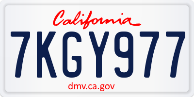 CA license plate 7KGY977