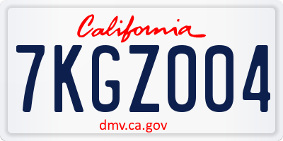 CA license plate 7KGZ004