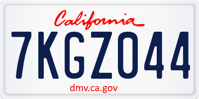 CA license plate 7KGZ044