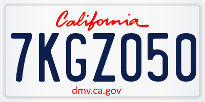 CA license plate 7KGZ050