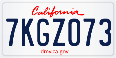 CA license plate 7KGZ073
